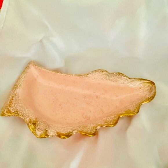 Dish Decorative lazy Susan candy vintage pink and gold jewelry tray trinket USA… - Picture 1 of 6